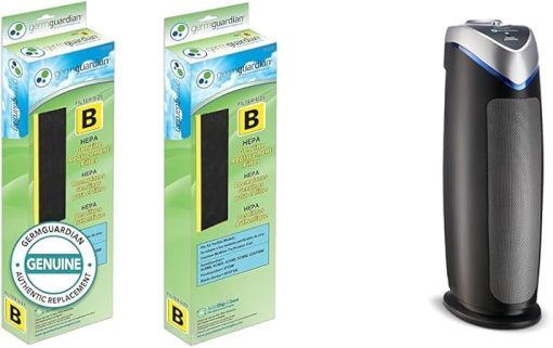 GermGuardian Filter B HEPA Pure Genuine Replacement Filter, Removes 99.97% of Pollutants & Air Purifier with HEPA 13 Filter, Removes 99.97% of Pollutants, Covers Large Room up to 743 Sq. Foot Room