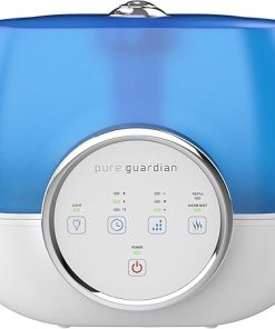 PureGuardian H4810AR Ultrasonic Warm and Cool Mist Humidifier for Bedrooms, Quiet, Filter-Free, 120 Hr, 2 Gal Treated Tank Surface Resists Mold, Pure Guardian Humidifier with Essential Oil Tray