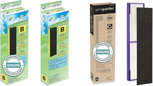 GermGuardian Filter B HEPA Pure Genuine Replacement Filter, Removes 99.97% & Germ Guardian FLT5250PT True HEPA Genuine Air Purifier Replacement Filter C, with Pet Pure