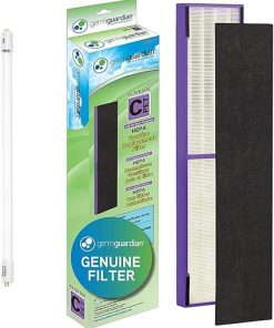 GermGuardian LB5000 Genuine UV-C Replacement Bulb with Germ Guardian FLT5250PT True HEPA Genuine Air Purifier Replacement Filter C