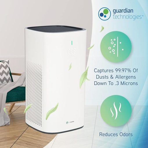 GermGuardian AP5800W 19" Hi-Performance Air Purifier Tower Console with HEPA Filter & Air Quality Sensor - Image 2