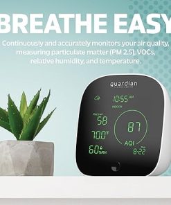 Guardian Technologies Smart Air Quality Monitor, Displays PM 2.5 Levels, Humidity, Temperature Indoor and Outdoor and VOCs in Real Time, App Controlled, Alexa and Google Enabled, Black/White, AQM101 2