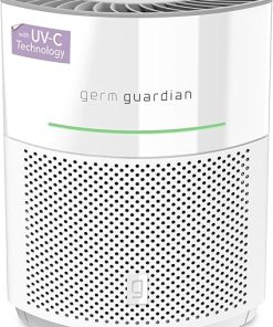 GermGuardian Airsafe+ Air Purifier for Home, for Wildfire Smoke, Pets, Pollen, Odor, Large Rooms Up To 1043 Sq. Ft. with HEPA Pure Air Filter, UV-C Light & Air Quality Sensor, 12", AC3000W, White
