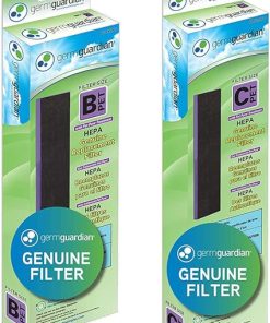 Germ Guardian FLT4850PT True HEPA Genuine Air Purifier Replacement Filter with Germ Guardian FLT5250PT True HEPA Genuine Air Purifier Replacement Filter