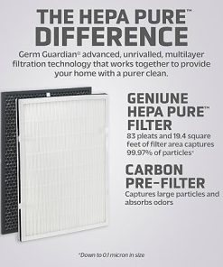 GermGuardian Filter H HEPA Pure Genuine Air Purifier Replacement Filter, Removes 99.97% of Pollutants GermGuardian Air Purifier AC9200, FLT9200 2