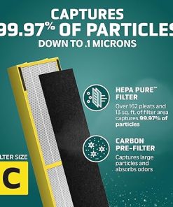 Germ Guardian FLT5000 True HEPA Genuine Air Purifier Replacement Filter C for GermGuardian AC5000E, AC5250PT, AC5300B, AC5350B, CDAP5500, and More 2