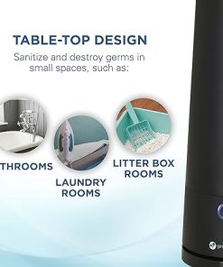 GermGuardian Tabletop Air Purifier & Sanitizer for Pets, Cooking, Laundry, Diapers, Room, Air Freshener for Small Rooms, Black, GG3000BCA 2