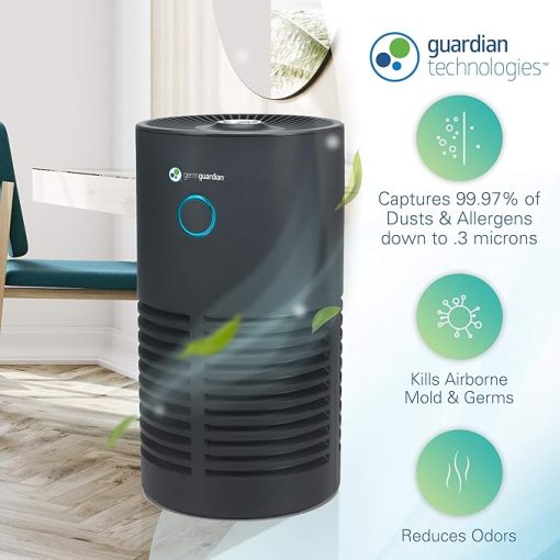 GermGuardian True HEPA Filter Air Purifier for Home, Office, Bedrooms, Filters Allergies, Pollen, Smoke, Dust, Pet Dander, UV-C Sanitizer Eliminates Germs, Mold, Odors, Quiet 4-in-1 AC4700BDLX - Image 2