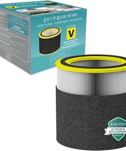 GermGuardian Filter V HEPA Pure Genuine Air Purifier Replacement Filter, Removes 99.97% of Pollutants, Wildfire Smoke, Odors, for Models AC3000W, AC3000B, AC3050, AP3151, AC151, Black/Yellow, FLT151