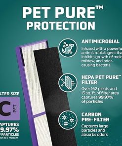 Germ Guardian FLT5250PT True HEPA Genuine Air Purifier Replacement Filter C, with Pet Pure Treatment for GermGuardian AC5250PT, AC5000E, AC5300B, AC5350W, AC5350B, CDAP5500, and More 2