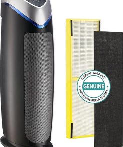 Germ Guardian AC4825 Air Purifier Bundle with FLT4825 True HEPA Replacement Filter, Quietly Filters Allergies, Pollen, Smoke, Dust, Pet Dander, Mold,Odors, UV Light Sanitizer Eliminates Germs, 22 in.