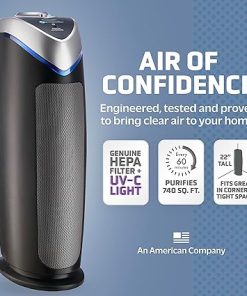Germ Guardian AC4825 Air Purifier Bundle with FLT4825 True HEPA Replacement Filter, Quietly Filters Allergies, Pollen, Smoke, Dust, Pet Dander, Mold,Odors, UV Light Sanitizer Eliminates Germs, 22 in. 2